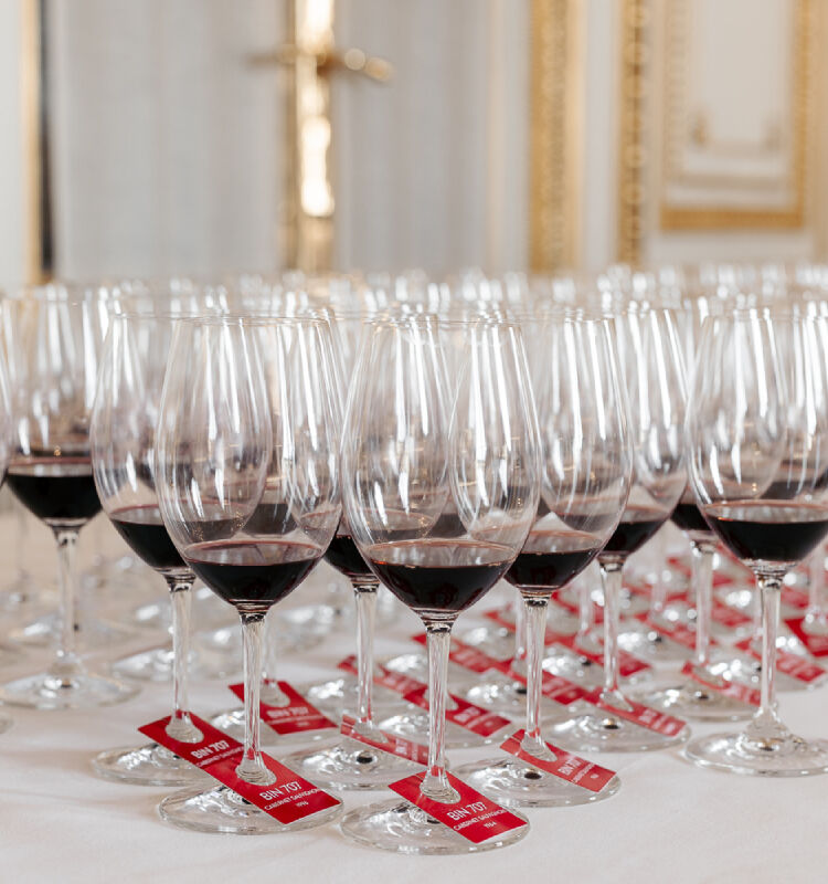 Glasses of Penfolds Wines lined up