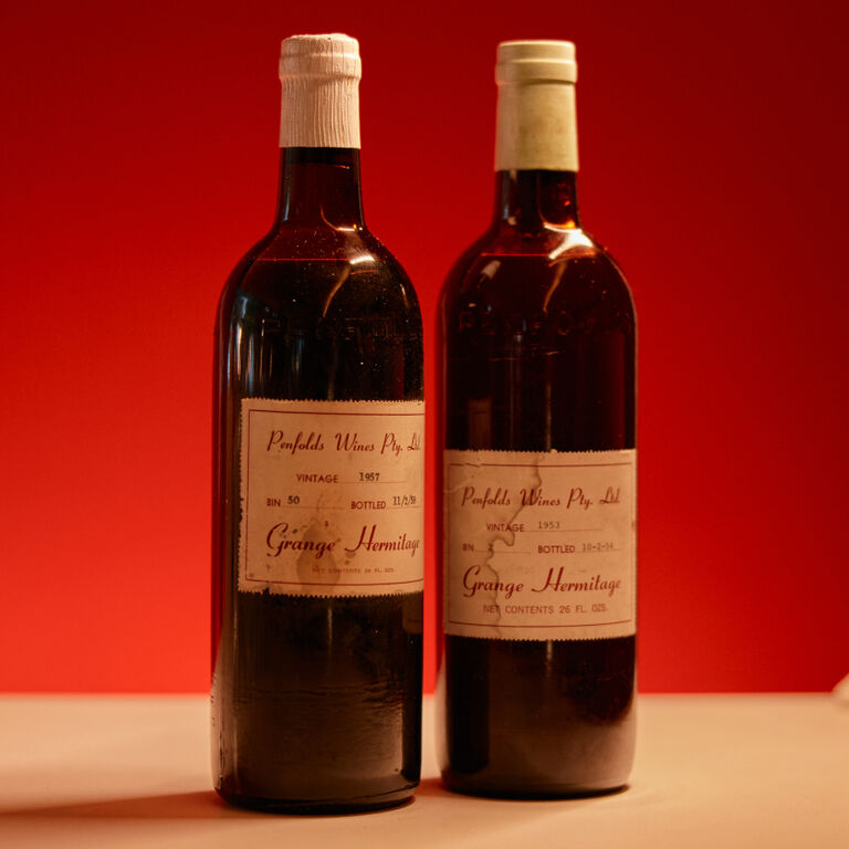 Old bottles of Penfolds Grange at Recorking Clinic
